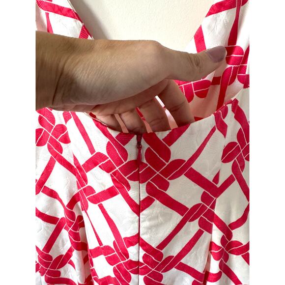 Milly by New York A-Line Mini Dress Pink White Size 4 - Picture 9 of 11